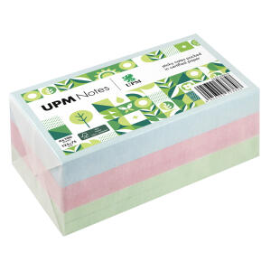 Haftnotiz, 125 x 75 mm, Pastell Mix grün, blau, rosa, 100 Blatt/Block, 6 Blöcke, Pergaminverpackung, FSC®-zertifiziert