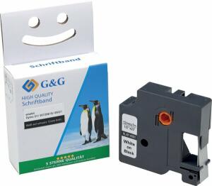 Schriftbandkassette, kompatibel zu Dymo 45021/S0720610, 12 mm breit / 7 m lang, weiß auf schwarz