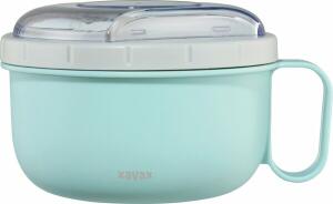 Lunchbox rund, blaupastell/grau