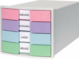 Schubladenbox IMPULS, 4 Schubladen, geschlossen, weiß/pastell farbig, (H x B x T) 235 x 280 x 368 mm
