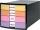 Schubladenbox IMPULS, 4 Schubladen, geschlossen, schwarz/pastell farbig, (H x B x T) 235 x 280 x 368 mm