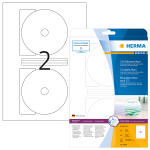 Herma Etiketten für CD Maxi permanent haftend Ø 116/18,5 mm weiss 25 Bl 50 Etik. Inkjet