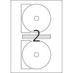 Herma Etiketten für CD Maxi permanent haftend Ø 116/18,5 mm weiss 25 Bl 50 Etik. Inkjet