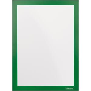 Info-Rahmen fix, selbstklebend,  DIN A4, umlaufender Magnetverschluß, Hochformat und Querformat, 2 Stück, grün