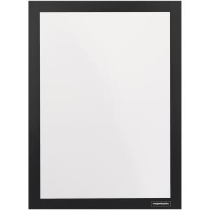 Info-Rahmen fix, selbstklebend,  DIN A4, umlaufender Magnetverschluß, Hochformat und Querformat, 2 Stück, schwarz