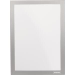 Info-Rahmen fix, selbstklebend,  DIN A3, umlaufender Magnetverschluß, Hochformat und Querformat, 2 Stück, silber
