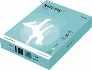 Kopierpapier Maestro Color DIN A4, 160 g/qm, mittelblau, 250 Blatt