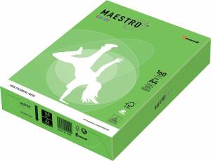 Kopierpapier Maestro Color DIN A4, 160 g/qm, mittelgrün, 500 Blatt