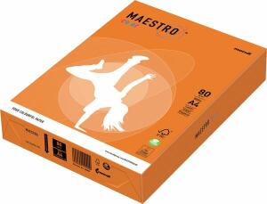 Kopierpapier Maestro Color DIN A4, 80 g/qm, orange, 500 Blatt