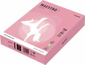 Kopierpapier Maestro Color DIN A4, 160 g/qm, rosa, 250 Blatt