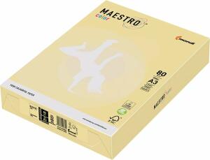 Kopierpapier Maestro Color DIN A3, 80 g/qm, gelb, 500 Blatt