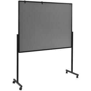 Multiboard Premium XL, mobile Pinnwand, Whiteboard, Flipchart, magnetische Oberfläch, lackiert, vertikal/horizontal montierbar, Pinwand grau