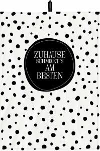 Geschirrtuch 50 x 70 cm, 100 % Baumwolle, 2 Aufhänger, Motiv Zuhause
