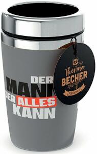 Thermobecher to go 240ml, Doppelwand-Edelstahleinsatz Motiv Mann Kann