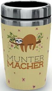 Thermobecher to go 240ml, Doppelwand-Edelstahleinsatz Motiv Faultier