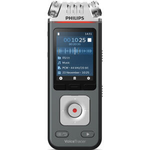 Digital Voice Tracer DVT6115 Audiorecorder incl. Sembly V 24-Bit-/96-kHz Aufnahmequalität, großes Farbdisplay, KI-Spracherkennung, Smartphone-App zur Fernsteuerung, Li-Ion Polymer Akku