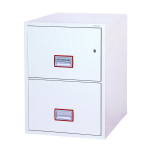 Tresor Vertical Fire File, Schlüssel-Schloss, 2 Schubladen, Volumen 49 Liter, weiß