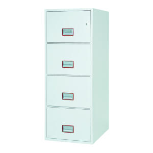 Tresor Vertical Fire File, Schlüssel-Schloss, 4 Schubladen, Volumen 49 Liter, weiß