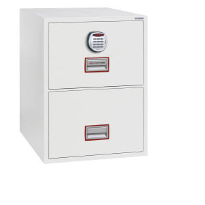 Tresor Vertical Fire File, elektrisches Schloss, 2 Schubladen, Volumen 51 Liter, weiß