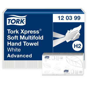Handtuchpapier Tork Xpress®, System H2 - Multifold, Qualität Advanced, Falzung Multifold M, 2-lagig, weiß, weich, 21,2 x 34 cm