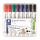 Whiteboardmarker, Keilspitze, Strichstärke: 2 - 5 mm, 8er Etui, 8 Farben sortiert (schwarz, blau, rot, grün, orange, violett),
