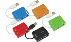 LogiLink USB 2.0 Hub Smile, 4 Port, schwarz (11112362)