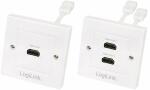 LogiLink Anschlussdose, 2 x HDMI, g eschirmt, weiß...