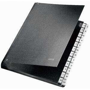 LEITZ Pultordner, A4, A-Z, 24 Fäche r, Kunststoff, schwarz (80592495)