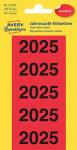 Jahreszahl-Etiketten, 2025, 60 x 24 mm, permanent, rot