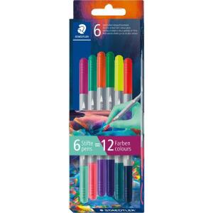 Staedtler Fasermaler D.spitze Twin Color 6St