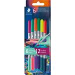 Staedtler Fasermaler D.spitze Twin Color 6St