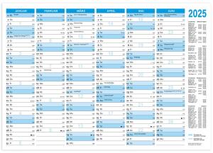 Tafelkalender 2025, DIN A5 quer, 250g/m² Karton