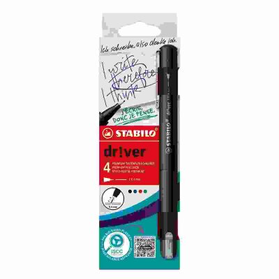 STABILO dr!ver Fine 4er Kartonetui mit ISCC PLUS Zertifizierung