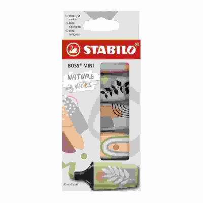 STABILO BOSS MINI Naturevibes 5er Etui mit Hängelasche