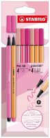 STABILO Pen 68 & point 88 8er Etui Shades of Pink