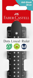 Faber Castell Lineal 30 cm bruchsicher Dots schwarz