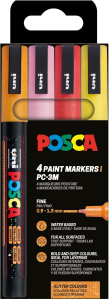 Faber Castell Marker UNI POSCA PC-3M 0,9-1,3 4er Glitter w