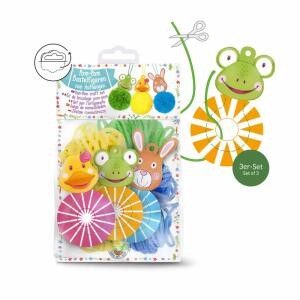 TRENDHAUS 961594 Tommy & Frida 3er Set Bastelset Pom-Pom DIY