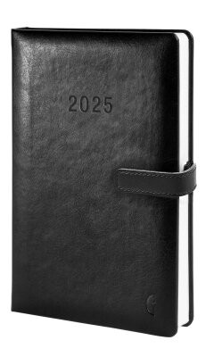 CHRONOPLAN 50815 Tagesplan Buchkalender Hardcover A5 2025 schwarz