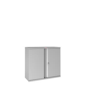 PHOENIX SCL0891GGK Stahl Vorhangschloss Flügeltürenschrank 2 Fachböden grau