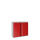 PHOENIX SCL0891GRK Stahl Vorhangschloss Flügeltürenschrank 2 Fachböden grau/rot