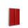 PHOENIX SCL1491GRK Stahl Vorhangschloss Flügeltürenschrank 3 Fachböden grau/rot
