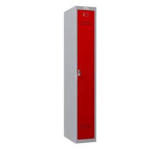 PHÖNIX SAFE PL1130GRE Elektronikschloss Garderobenschrank 1 Fach grau/rot
