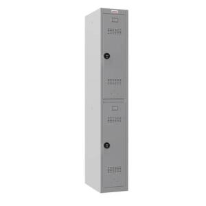 PHÖNIX SAFE PL1230GGC Stahl Kombischl. Garderobenschrank 2 Fächer grau / grau