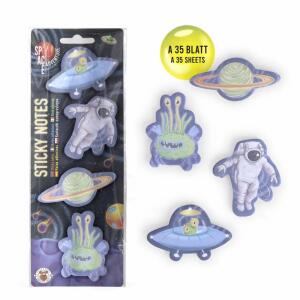 TRENDHAUS 961907 Space Adventure Haftnotizblock Sticky Notes sortiert