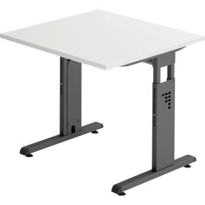 HAMMERBACHER VOS08/W/G Schreibtisch 80x80cm weiß/graphit