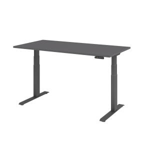 HAMMERBACHER VXDKB16/G/G 160x80cm Schreibtisch elek.höhen graphit/graphit