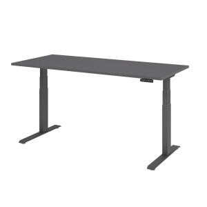 HAMMERBACHER VXDKB19/G/G 180x80cm Schreibtisch elek.höhen graphit/graphit