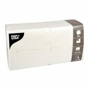 PAPSTAR 16109 Serviette Zelltuch 500ST weiß 33x33cm