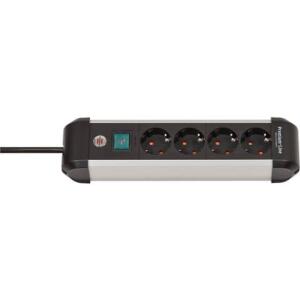 BRENNENSTUHL 1391030400 Premium Alu Steckdosenleiste+Schalter 4-fach 18m
